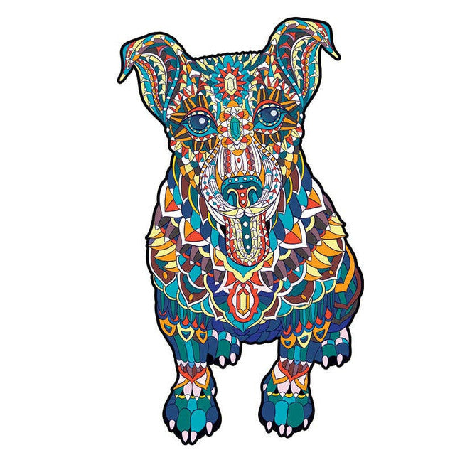2D Holzpuzzle – Mandala Hund