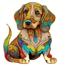Laden Sie das Bild in den Galerie-Viewer, 2D Holzpuzzle – Mandala-Dackel