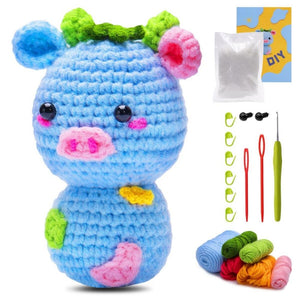 Amigurumi Häkelset - Blaue Kuh