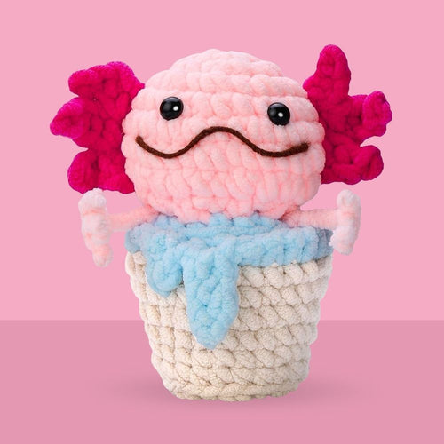 Amigurumi Häkelset - Axolotl in einer Tasse Figured'Art