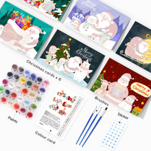 Laden Sie das Bild in den Galerie-Viewer, Malen nach Zahlen 6er-Pack DIY Weihnachtskarten - Serie 1