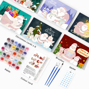 Malen nach Zahlen 6er-Pack DIY Weihnachtskarten - Serie 1