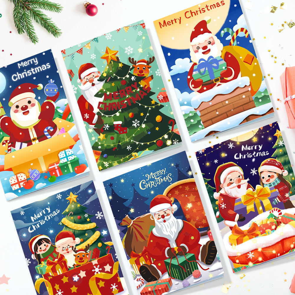 Malen nach Zahlen 6er-Pack DIY Weihnachtskarten - Serie 2
