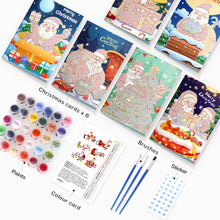 Laden Sie das Bild in den Galerie-Viewer, Malen nach Zahlen 6er-Pack DIY Weihnachtskarten - Serie 2