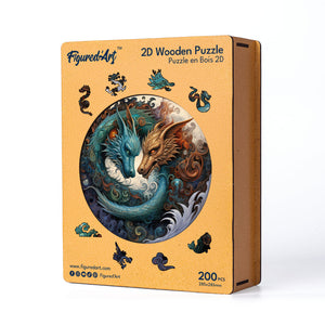 Holzpuzzle Erwachsene - Zwillingsdrachen