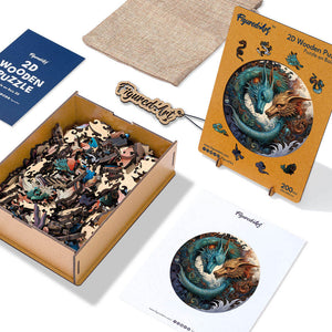 Holzpuzzle Erwachsene - Zwillingsdrachen