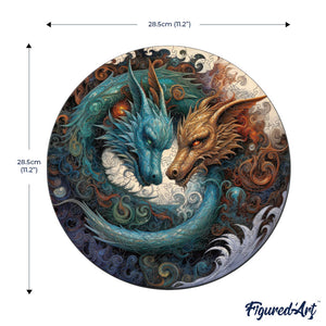 Holzpuzzle Erwachsene - Zwillingsdrachen