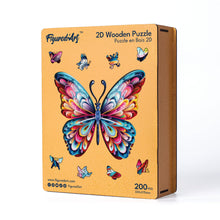 Laden Sie das Bild in den Galerie-Viewer, Holzpuzzle Erwachsene - Schöner Regenbogen-Schmetterling