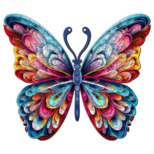 Holzpuzzle Erwachsene - Schöner Regenbogen-Schmetterling