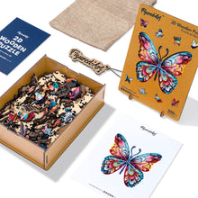 Laden Sie das Bild in den Galerie-Viewer, Holzpuzzle Erwachsene - Schöner Regenbogen-Schmetterling