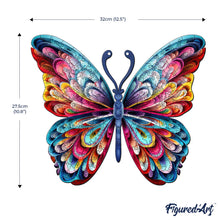Laden Sie das Bild in den Galerie-Viewer, Holzpuzzle Erwachsene - Schöner Regenbogen-Schmetterling
