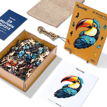 Laden Sie das Bild in den Galerie-Viewer, Holzpuzzle Erwachsene - Bunter Tukan