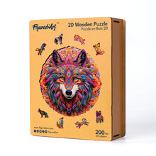 Laden Sie das Bild in den Galerie-Viewer, Holzpuzzle Erwachsene - Lebendiger Wolf