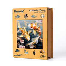 Laden Sie das Bild in den Galerie-Viewer, Holzpuzzle Erwachsene - Koi-Fische und Blumen