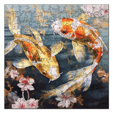Laden Sie das Bild in den Galerie-Viewer, Holzpuzzle Erwachsene - Koi-Fische und Blumen