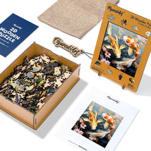 Laden Sie das Bild in den Galerie-Viewer, Holzpuzzle Erwachsene - Koi-Fische und Blumen