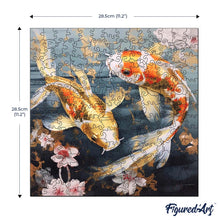Laden Sie das Bild in den Galerie-Viewer, Holzpuzzle Erwachsene - Koi-Fische und Blumen