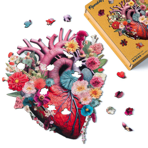 Holzpuzzle Erwachsene - Florale Herz-Anatomie
