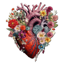 Laden Sie das Bild in den Galerie-Viewer, Holzpuzzle Erwachsene - Florale Herz-Anatomie