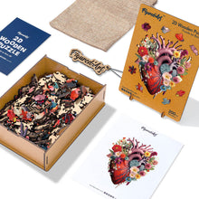 Laden Sie das Bild in den Galerie-Viewer, Holzpuzzle Erwachsene - Florale Herz-Anatomie