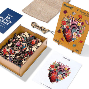 Holzpuzzle Erwachsene - Florale Herz-Anatomie