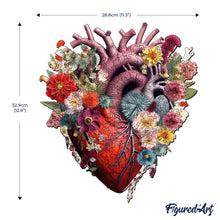 Laden Sie das Bild in den Galerie-Viewer, Holzpuzzle Erwachsene - Florale Herz-Anatomie