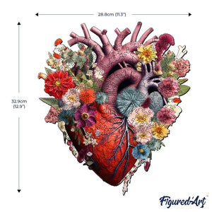 Holzpuzzle Erwachsene - Florale Herz-Anatomie