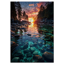 Laden Sie das Bild in den Galerie-Viewer, Holzpuzzle Erwachsene - Sonnenuntergang über dem Crystal Lake