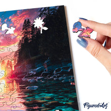 Laden Sie das Bild in den Galerie-Viewer, Holzpuzzle Erwachsene - Sonnenuntergang über dem Crystal Lake