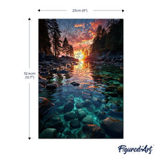 Laden Sie das Bild in den Galerie-Viewer, Holzpuzzle Erwachsene - Sonnenuntergang über dem Crystal Lake