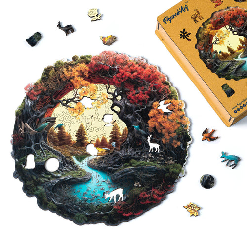 Holzpuzzle Erwachsene - Herbstfluss
