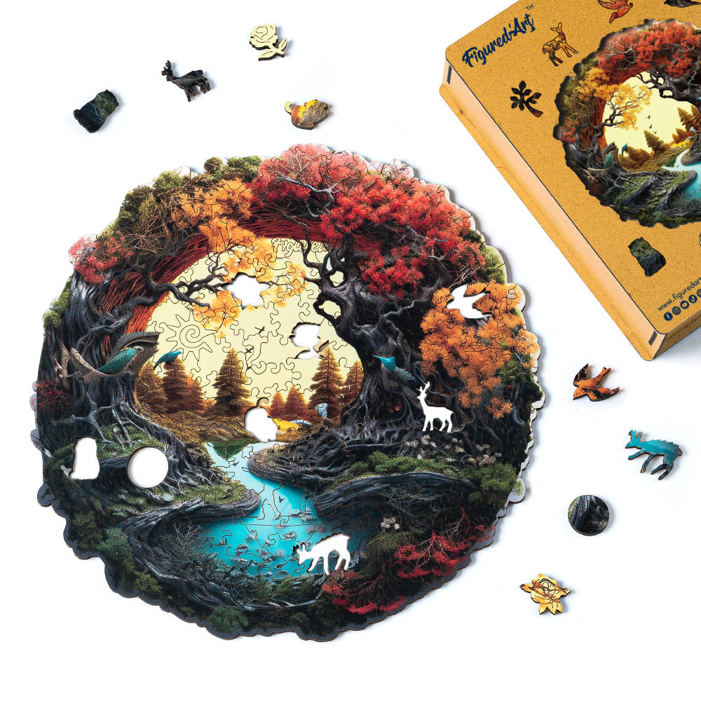 Holzpuzzle Erwachsene - Herbstfluss