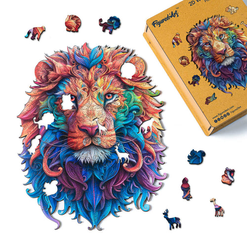 Holzpuzzle Erwachsene - Lebhafter Löwe