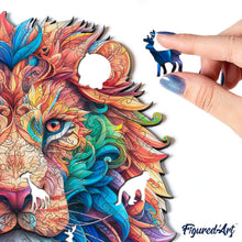 Laden Sie das Bild in den Galerie-Viewer, Holzpuzzle Erwachsene - Lebhafter Löwe