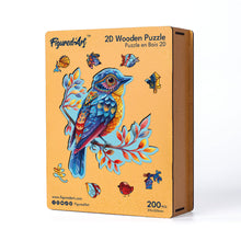 Laden Sie das Bild in den Galerie-Viewer, Holzpuzzle Erwachsene - Blauer Vogel auf Zweig