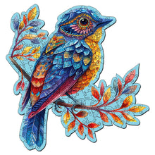 Laden Sie das Bild in den Galerie-Viewer, Holzpuzzle Erwachsene - Blauer Vogel auf Zweig