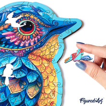 Laden Sie das Bild in den Galerie-Viewer, Holzpuzzle Erwachsene - Blauer Vogel auf Zweig