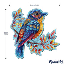 Laden Sie das Bild in den Galerie-Viewer, Holzpuzzle Erwachsene - Blauer Vogel auf Zweig