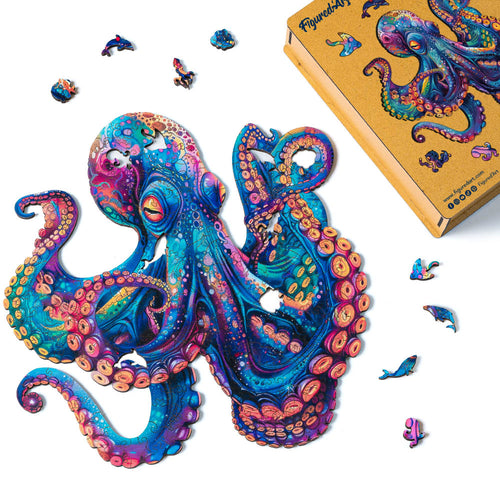 Holzpuzzle Erwachsene - Bunter Oktopus