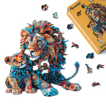 Laden Sie das Bild in den Galerie-Viewer, Holzpuzzle Erwachsene - Löwe und Junges