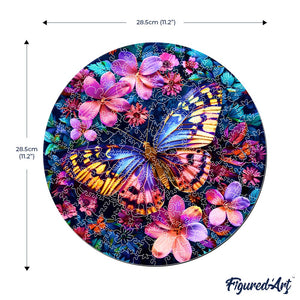 Holzpuzzle Erwachsene - Schmetterling mit Blumen