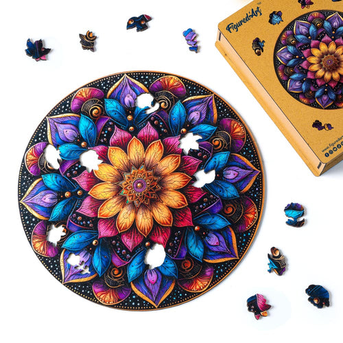 Holzpuzzle Erwachsene - Bunte Mandala
