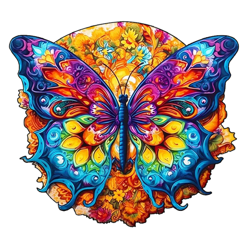 2D Holzpuzzle – Kaleidoskop-Schmetterling