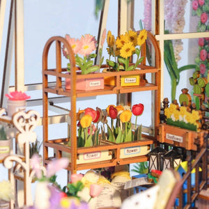 Book Nook - Gewächshaus und Blumen