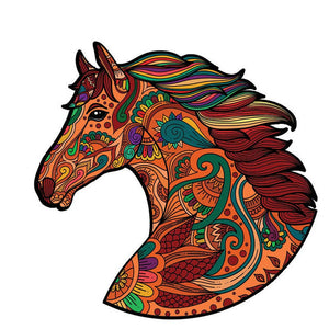 2D Holzpuzzle – Hippie-Pferd