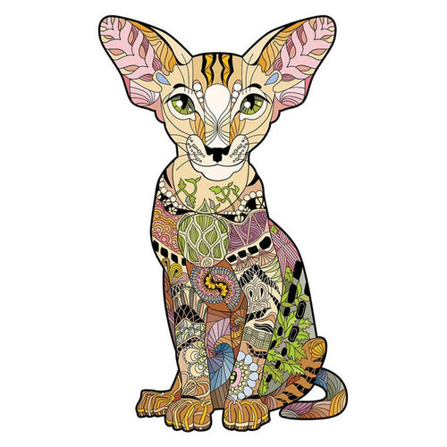 2D Holzpuzzle – Sphinx-Katze