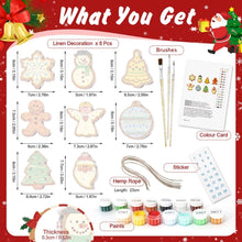 Laden Sie das Bild in den Galerie-Viewer, Malen nach Zahlen Weihnachtsdekoration – Schneemann, Engel und Weihnachtsbaum