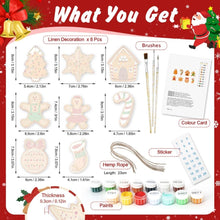 Laden Sie das Bild in den Galerie-Viewer, Malen nach Zahlen Weihnachtsdekoration – Zuckerstange und Weihnachtsplätzchen