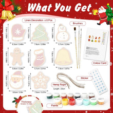 Laden Sie das Bild in den Galerie-Viewer, Malen nach Zahlen Weihnachtsdekoration – Weihnachtsmann und Strumpf