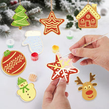 Laden Sie das Bild in den Galerie-Viewer, Malen nach Zahlen Weihnachtsdekoration – Stern, Haus, Rentier und Weihnachtsbaum